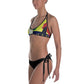 Colorful Abstract Bikini & Black Pants.