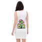 High Fashion tight fited White dress with printrd Tiki.