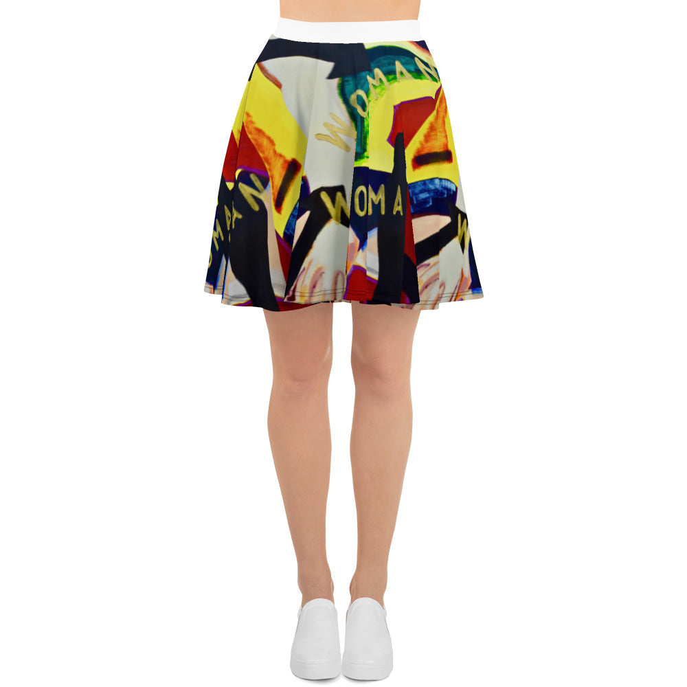 Funky Woman Design Skater Skirt.