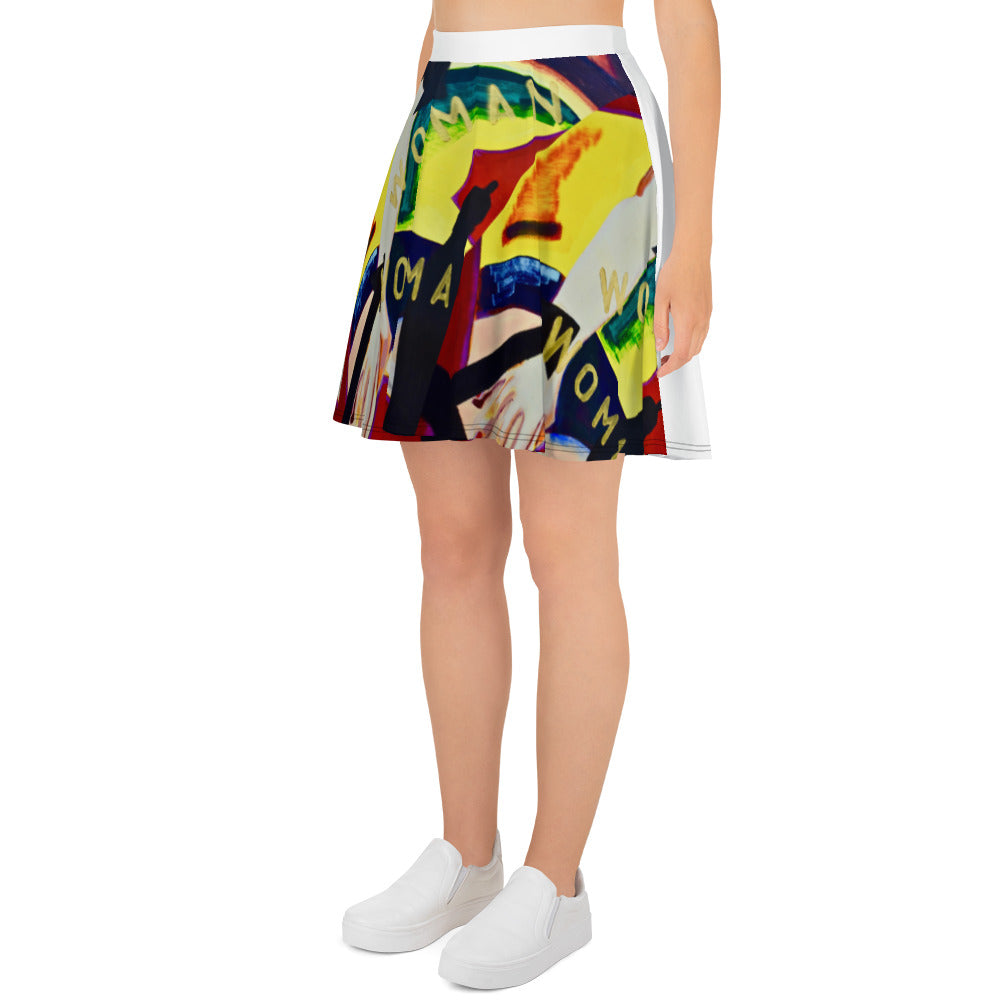 Funky Woman Design Skater Skirt.