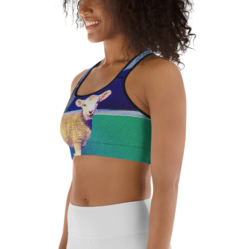 Sports bra with Bar Lamb.