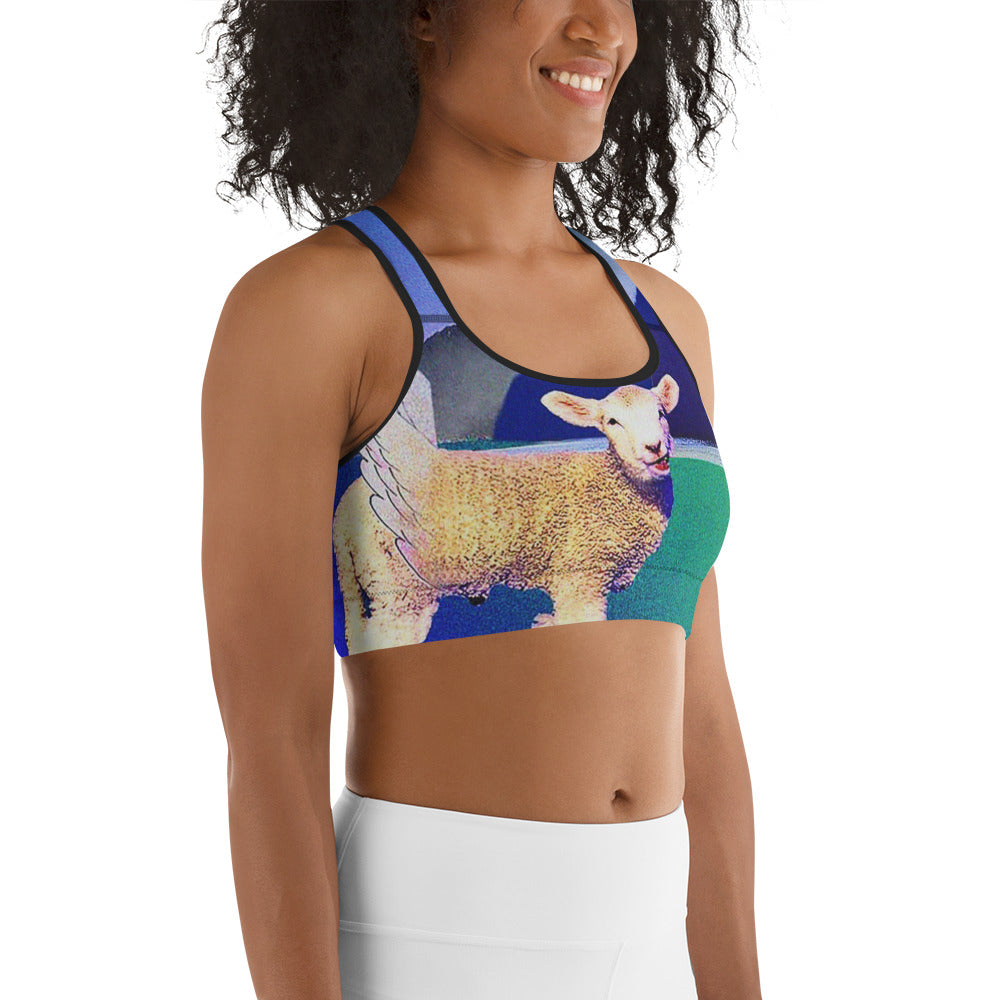 Sports bra with Bar Lamb.