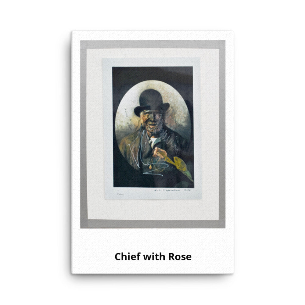 Chief with rose Canvas Print.