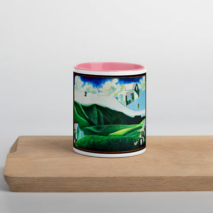 NZ Landscape Mug with Color Inside.