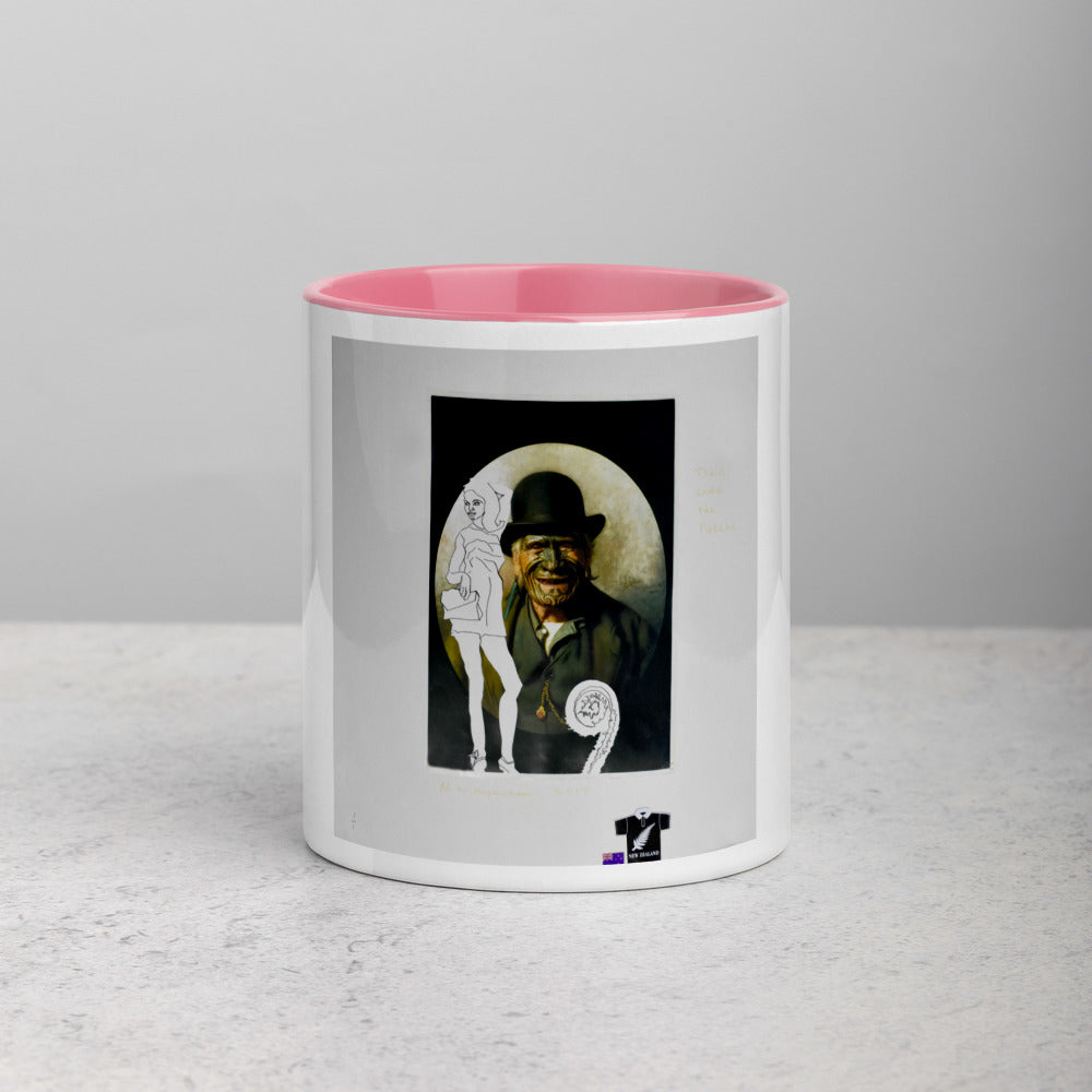 Moari Chief & white Girl Mug with Color Inside.