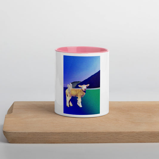 Flying Fairy Lamb Mug with Color Inside.